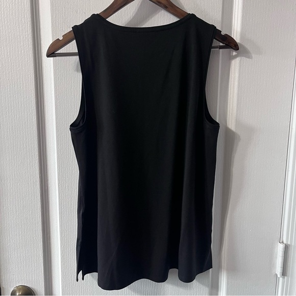 Eileen Fisher Stretch Jersey Knit Jewel Neck Tank Black Size Small NWT $98 - Picture 7 of 9